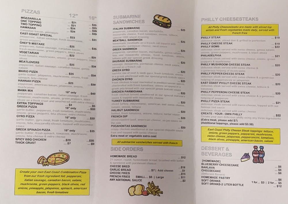 East Coast Pizzeria Menu image 4